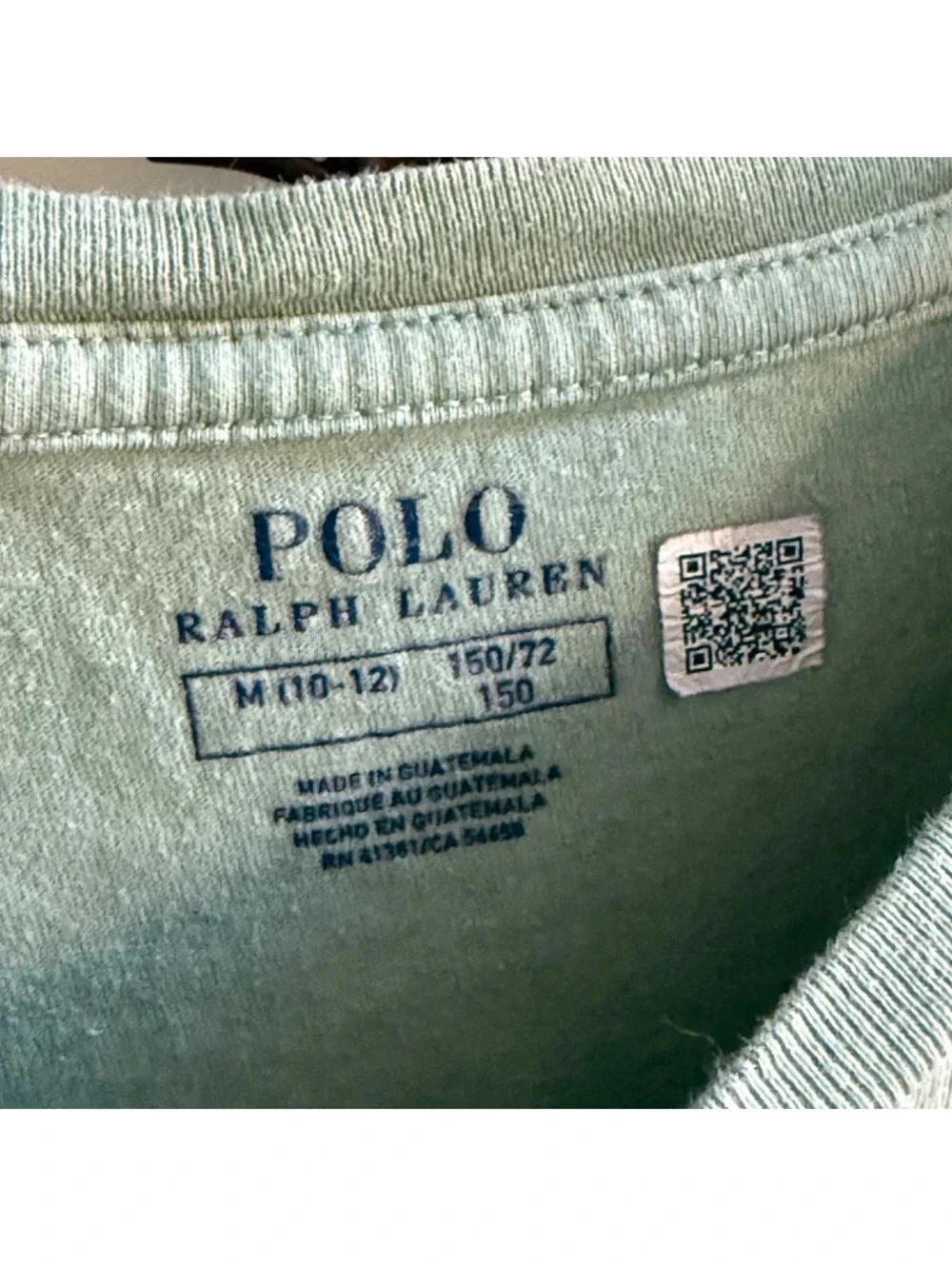 Polo Ralph Lauren Boys M 10-12 Big Pony T Shirt Green Signature Logo Tee